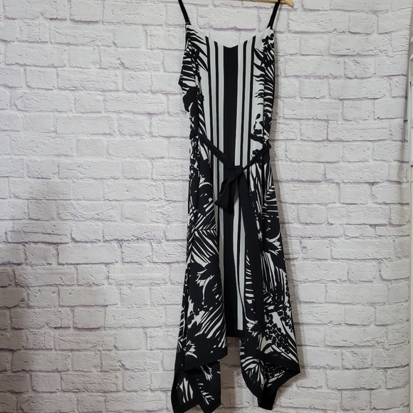 Lane Bryant Asymmetrical Floral Print Spaghetti  Strap Midi Dress 22/24 - Picture 6 of 14